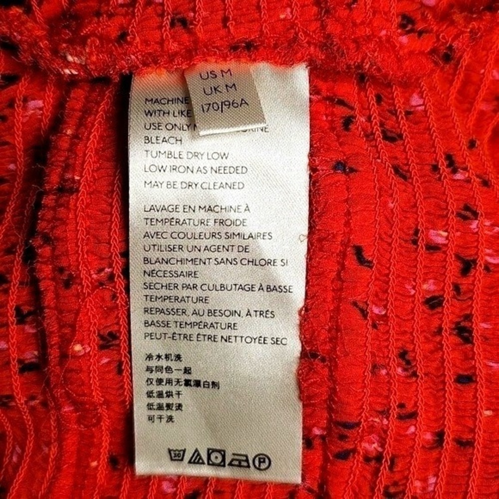 Free People Womens Tied Square Keyhole Neckline Red Floral Polyester Blouse M - Picture 6 of 8
